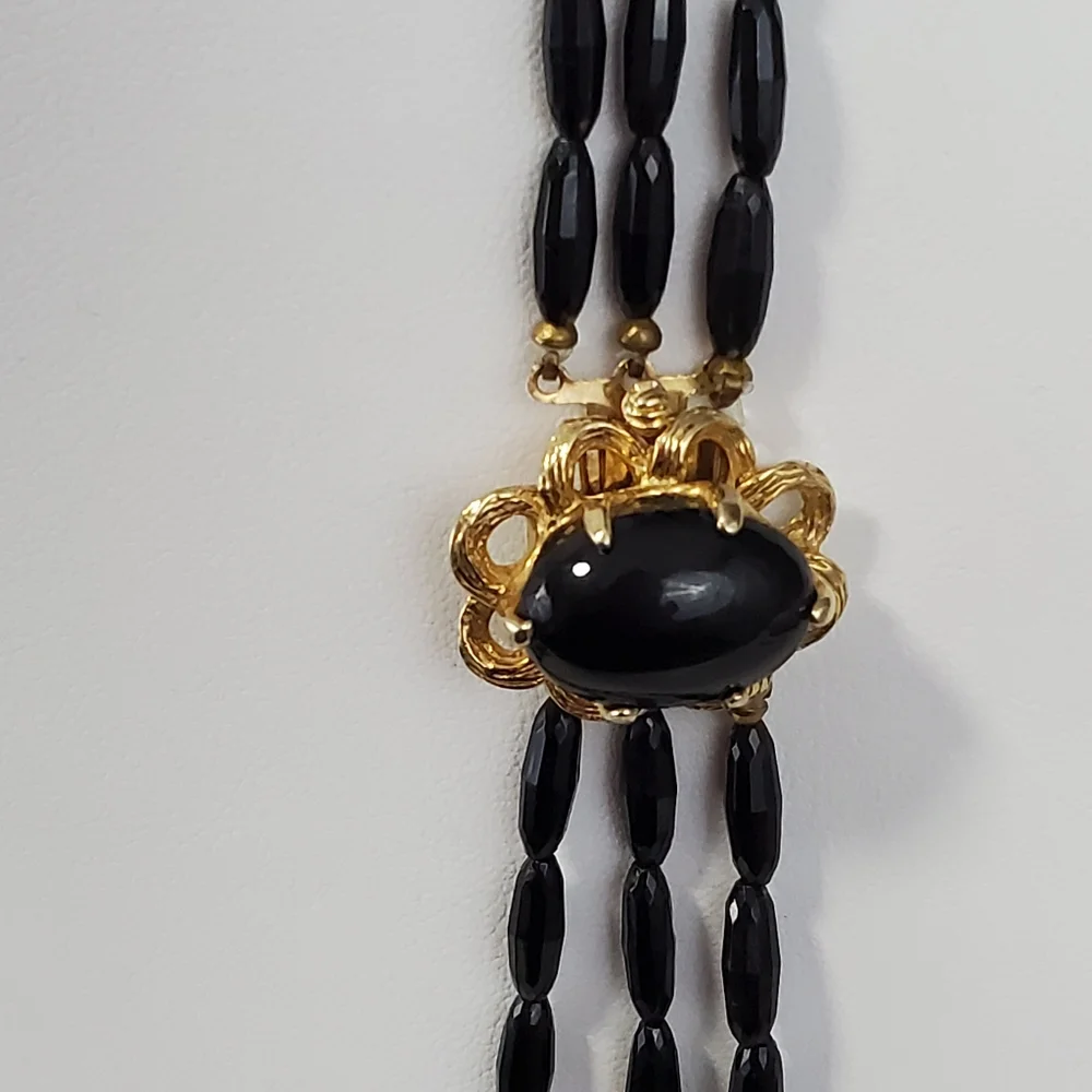Castlecliff black multi strand Necklace - Picture 2 of 7